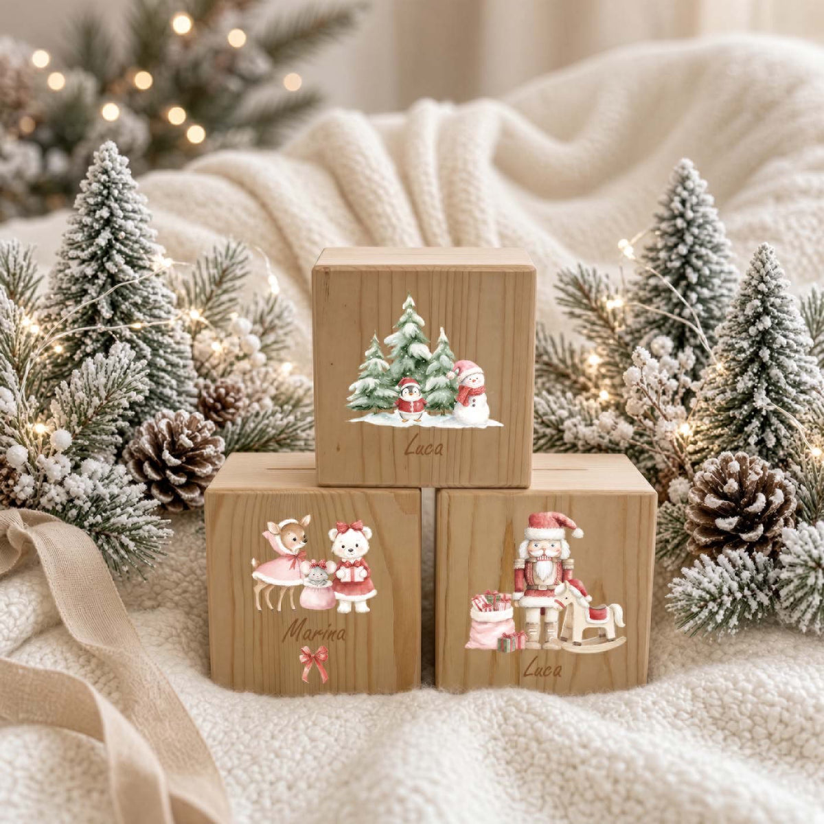 Spardose / Kässeli Weihnachten personalisiert bunt Weihnachtskollektion