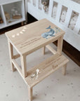 Tabouret coloré personnalisé « Baptême de Wal »