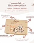 Erinnerungskiste personalisiert Waldtiere bunt
