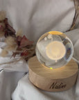 Nachtlicht mini mit 3D-Kristallkugel personalisiert Pusteblume