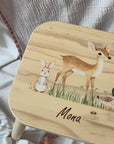 Farbiger Kinderhocker personalisiert Bambi