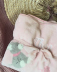 Babydecke personalisiert Sterntaler Plüsch und Baumwolle  beige, grün, gelb, rosa